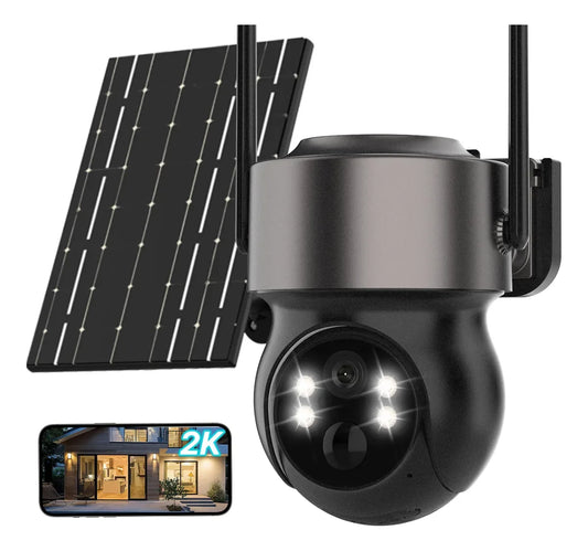 Cámara de Seguridad Solar Exterior 4MP WiFi HD | Sin Cables | Visión Nocturna Color | Batería Recargable - Mijaíl Tienda