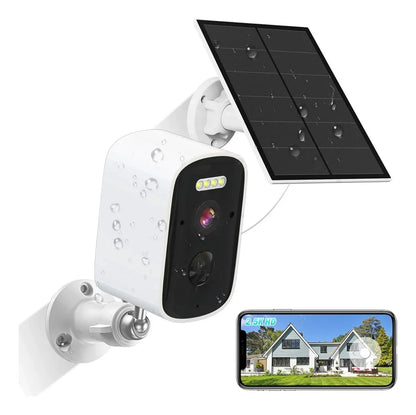 Cámara Solar de Seguridad Nanwei 5MP WiFi Exterior | Batería Recargable | Visión Nocturna | Compatible Alexa | App iCSee/TrisHome - Mijaíl Tienda