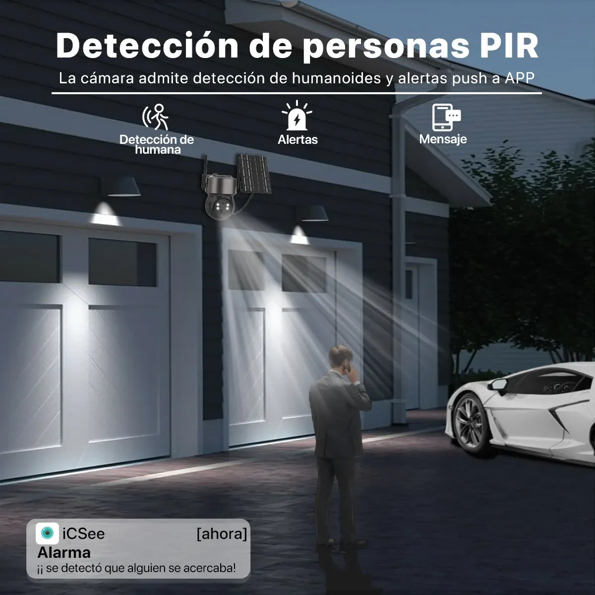 Cámara de Seguridad Solar Exterior 4MP WiFi HD | Sin Cables | Visión Nocturna Color | Batería Recargable - Mijaíl Tienda