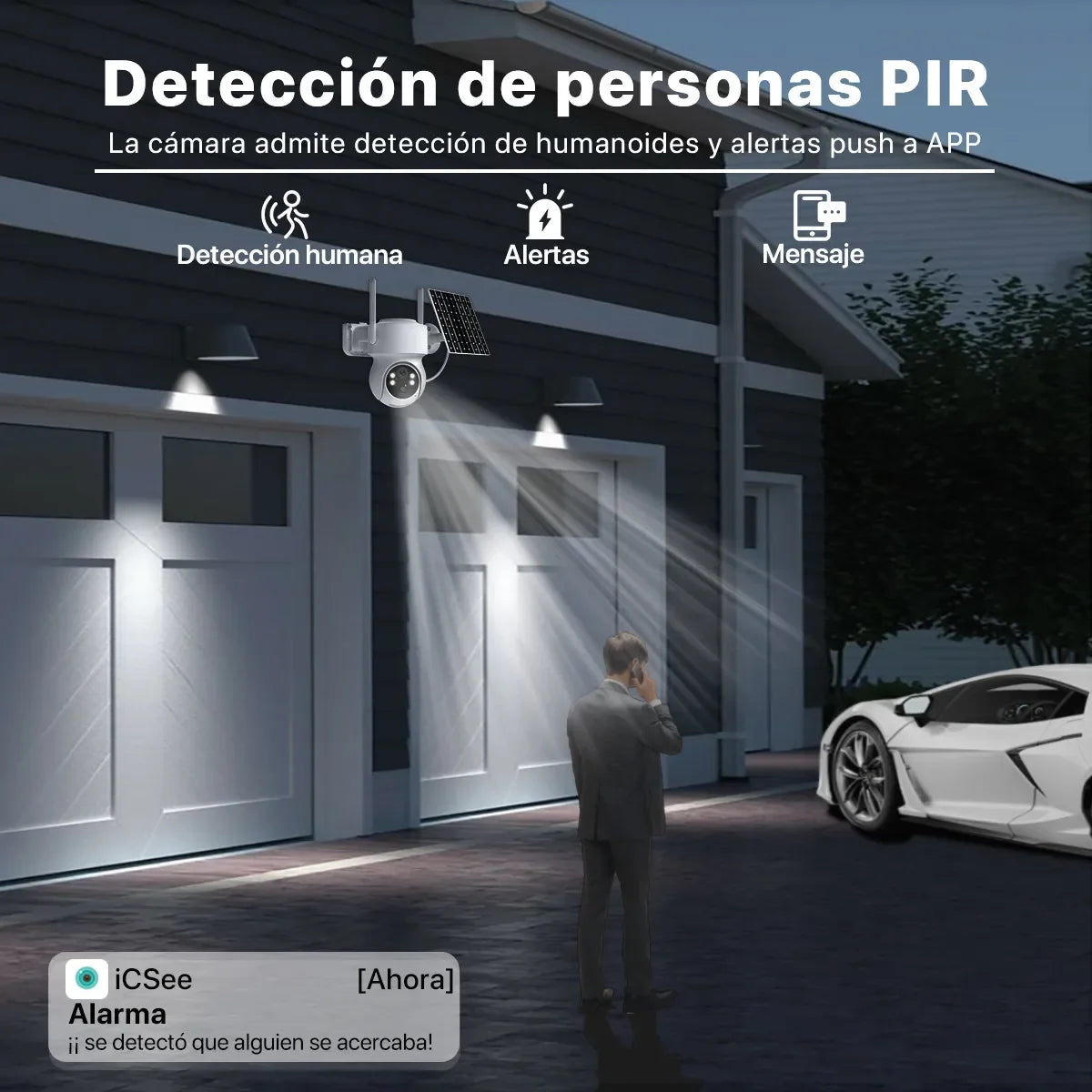 Cámara Solar PTZ Exterior WiFi HD 4MP | 360° Motorizada | Sin Cables | Visión Nocturna Color | Audio Bidireccional - Mijaíl Tienda