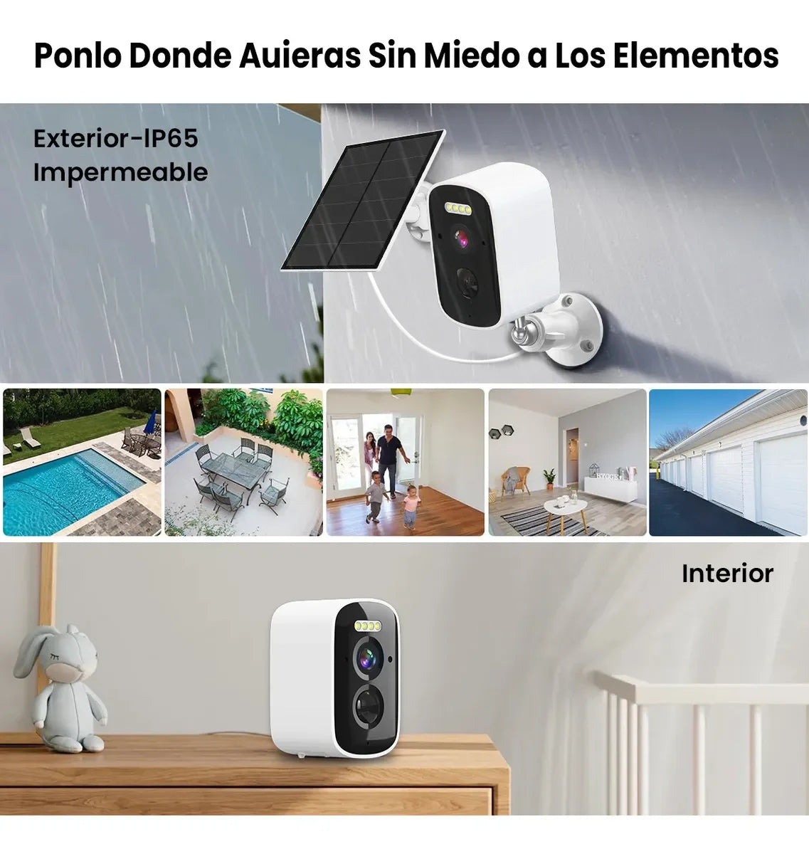 Cámara Solar de Seguridad Nanwei 5MP WiFi Exterior | Batería Recargable | Visión Nocturna | Compatible Alexa | App iCSee/TrisHome - Mijaíl Tienda
