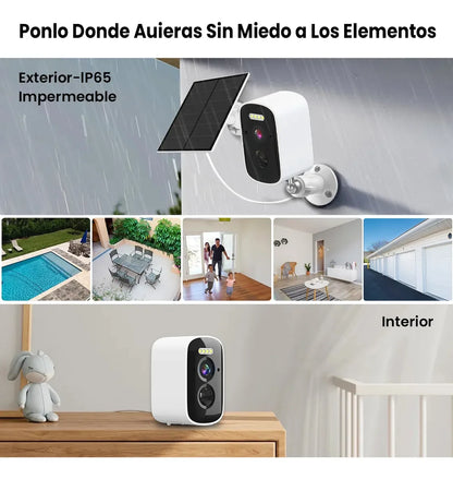 Cámara Solar de Seguridad Nanwei 5MP WiFi Exterior | Batería Recargable | Visión Nocturna | Compatible Alexa | App iCSee/TrisHome - Mijaíl Tienda