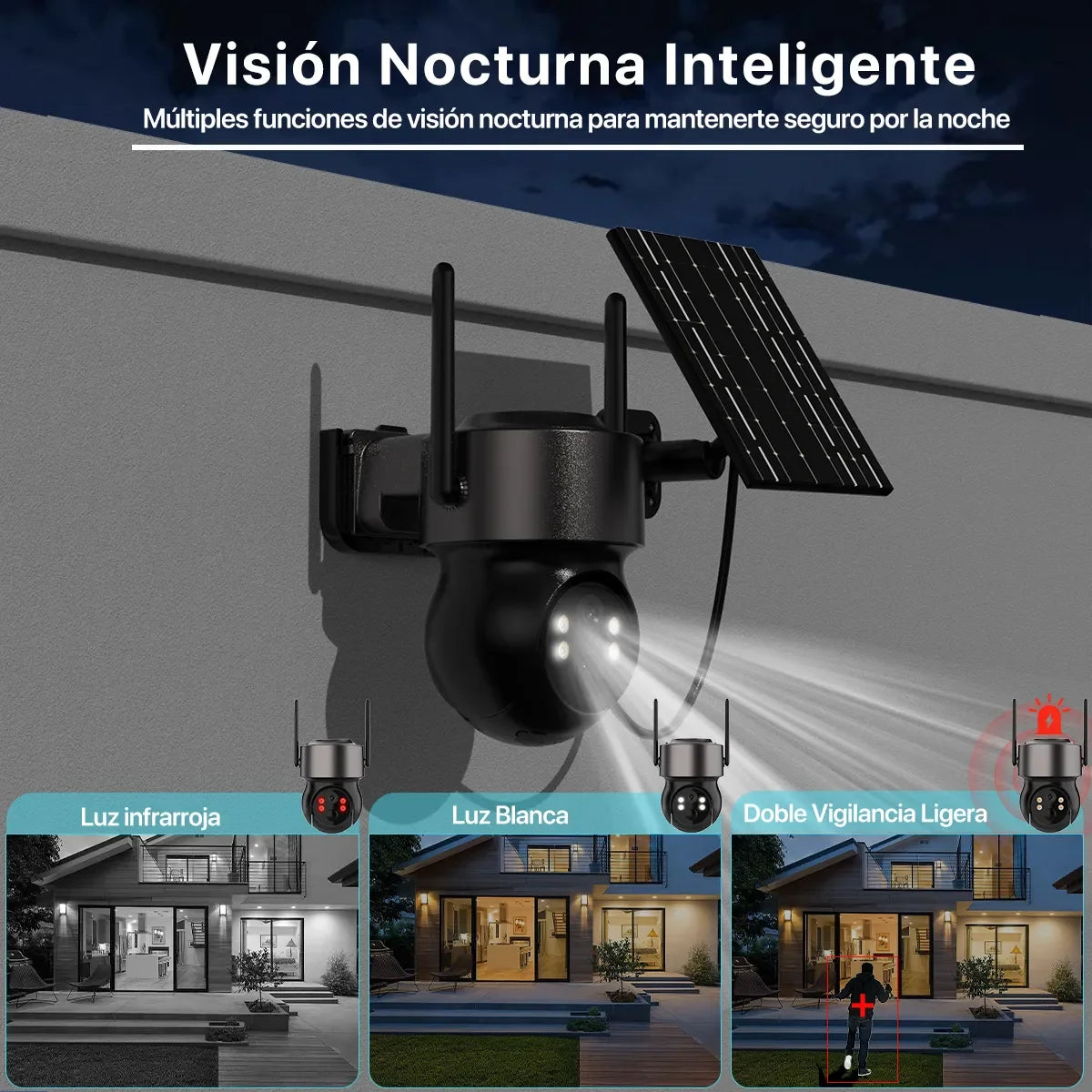 Cámara de Seguridad Solar Exterior 4MP WiFi HD | Sin Cables | Visión Nocturna Color | Batería Recargable - Mijaíl Tienda