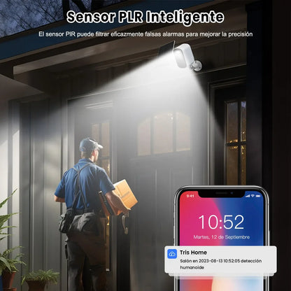 Cámara Solar de Seguridad Nanwei 5MP WiFi Exterior | Batería Recargable | Visión Nocturna | Compatible Alexa | App iCSee/TrisHome - Mijaíl Tienda
