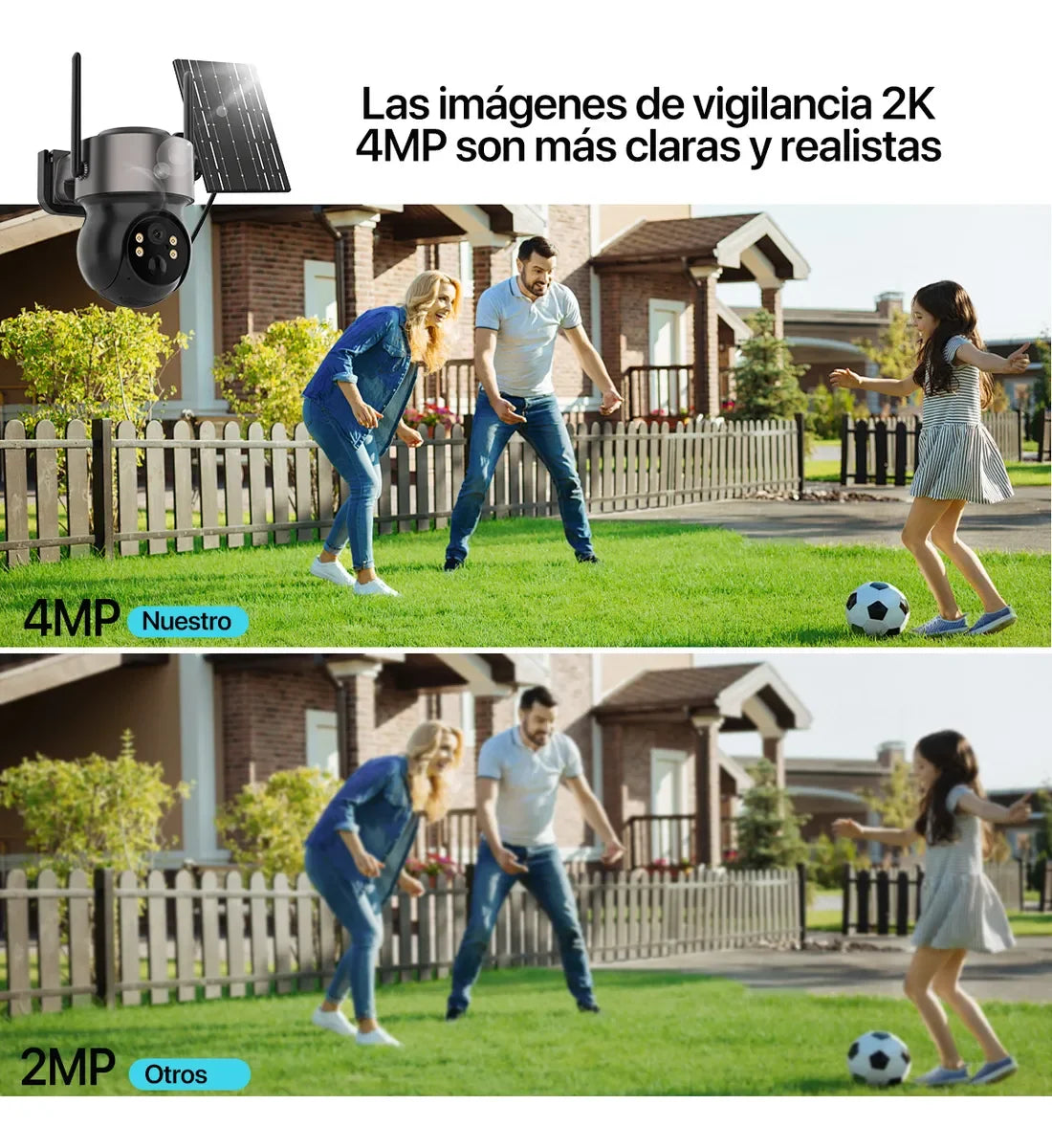 Cámara de Seguridad Solar Exterior 4MP WiFi HD | Sin Cables | Visión Nocturna Color | Batería Recargable - Mijaíl Tienda