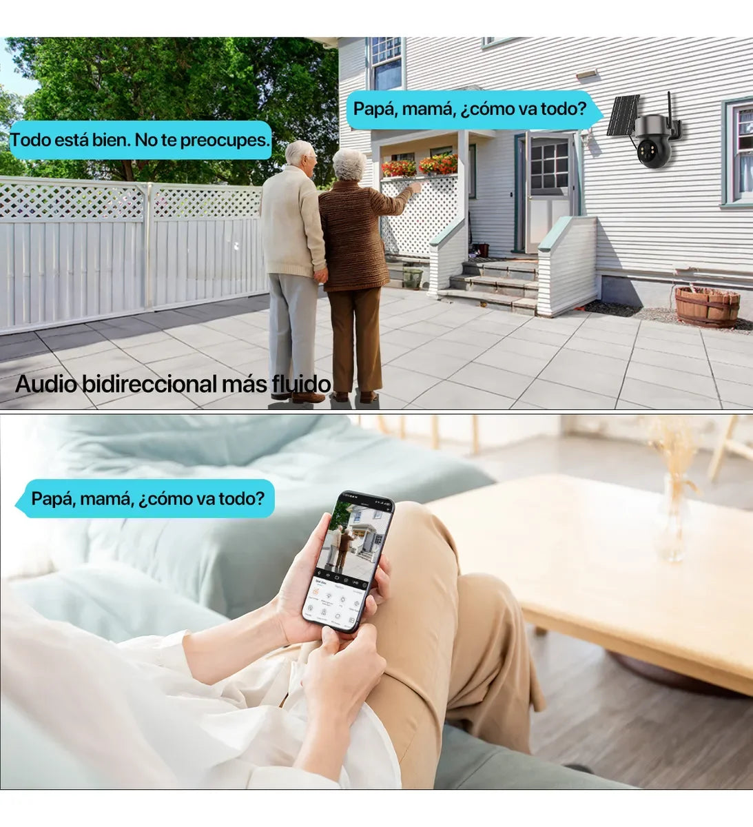 Cámara de Seguridad Solar Exterior 4MP WiFi HD | Sin Cables | Visión Nocturna Color | Batería Recargable - Mijaíl Tienda