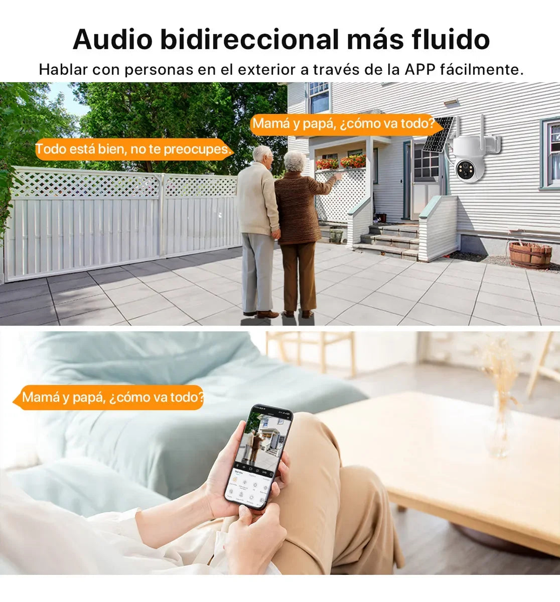 Cámara Solar PTZ Exterior WiFi HD 4MP | 360° Motorizada | Sin Cables | Visión Nocturna Color | Audio Bidireccional - Mijaíl Tienda