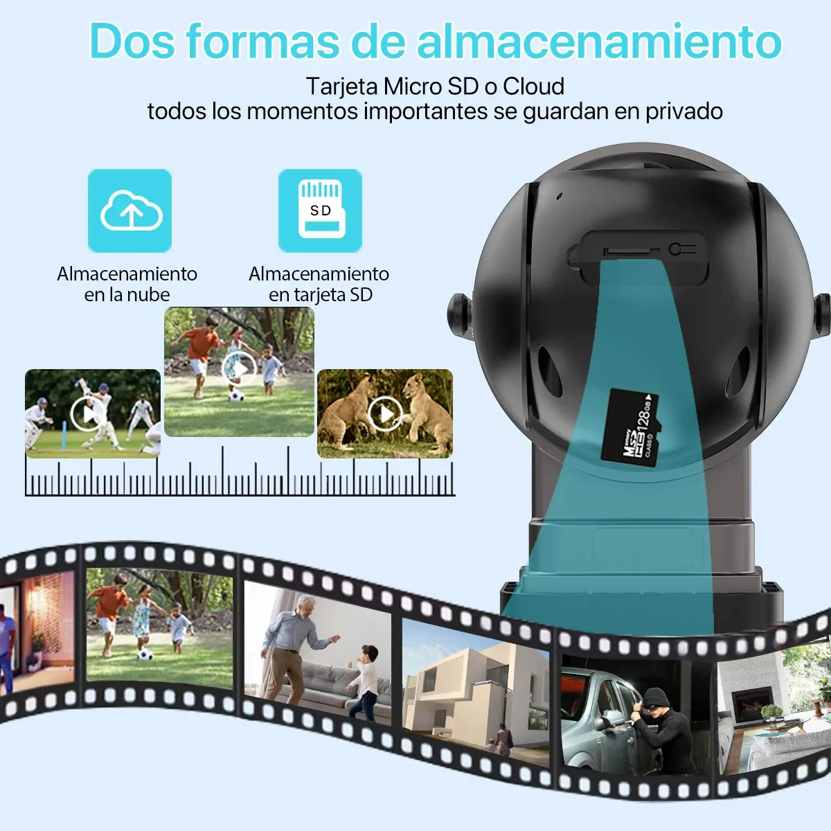 Cámara de Seguridad Solar Exterior 4MP WiFi HD | Sin Cables | Visión Nocturna Color | Batería Recargable - Mijaíl Tienda