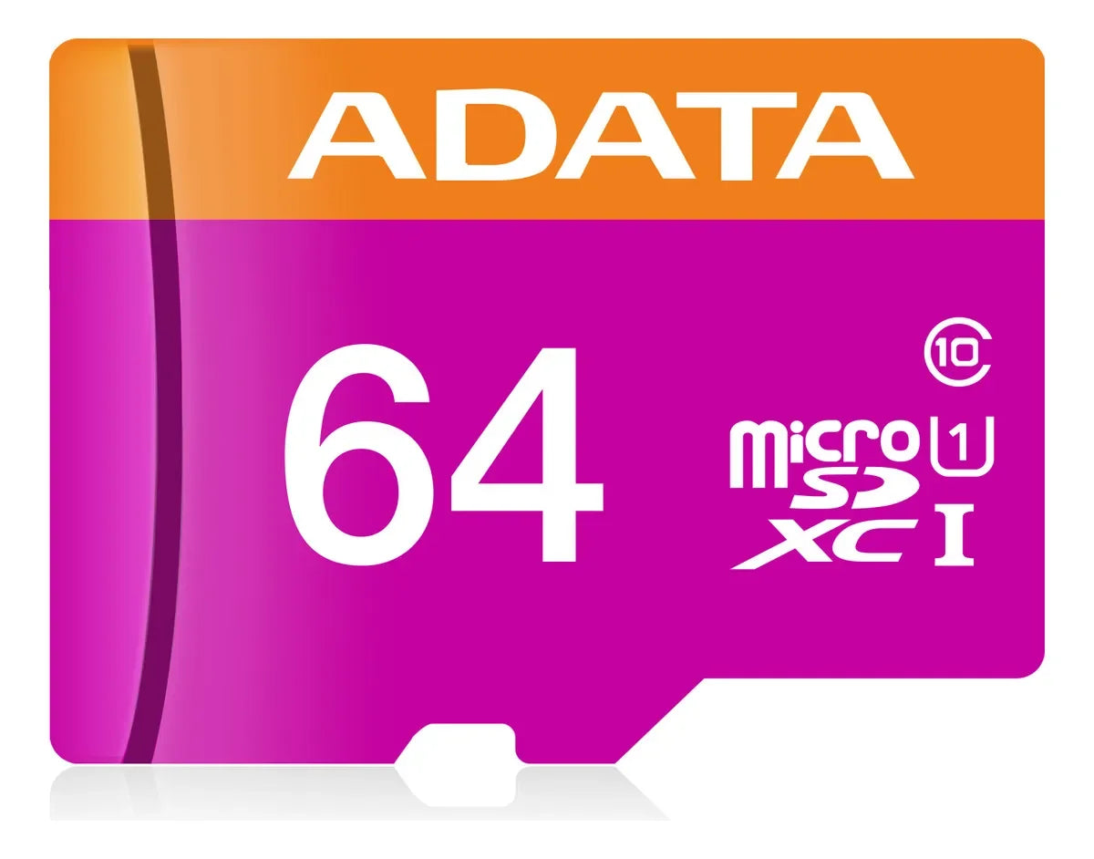 Micro SD 64 GB Clase 10 Adata Premier + Adaptador SD | 95 MB/s, Video 4K, 24/7, Compatible Cámaras y Celulares - Mijaíl Tienda