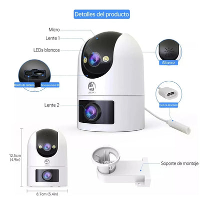 Cámara Exterior 2K Dual-Lens 360° | Wi-Fi 5 GHz/2.4 GHz | Color Night Vision | Instalación Fácil - Mijaíl Tienda