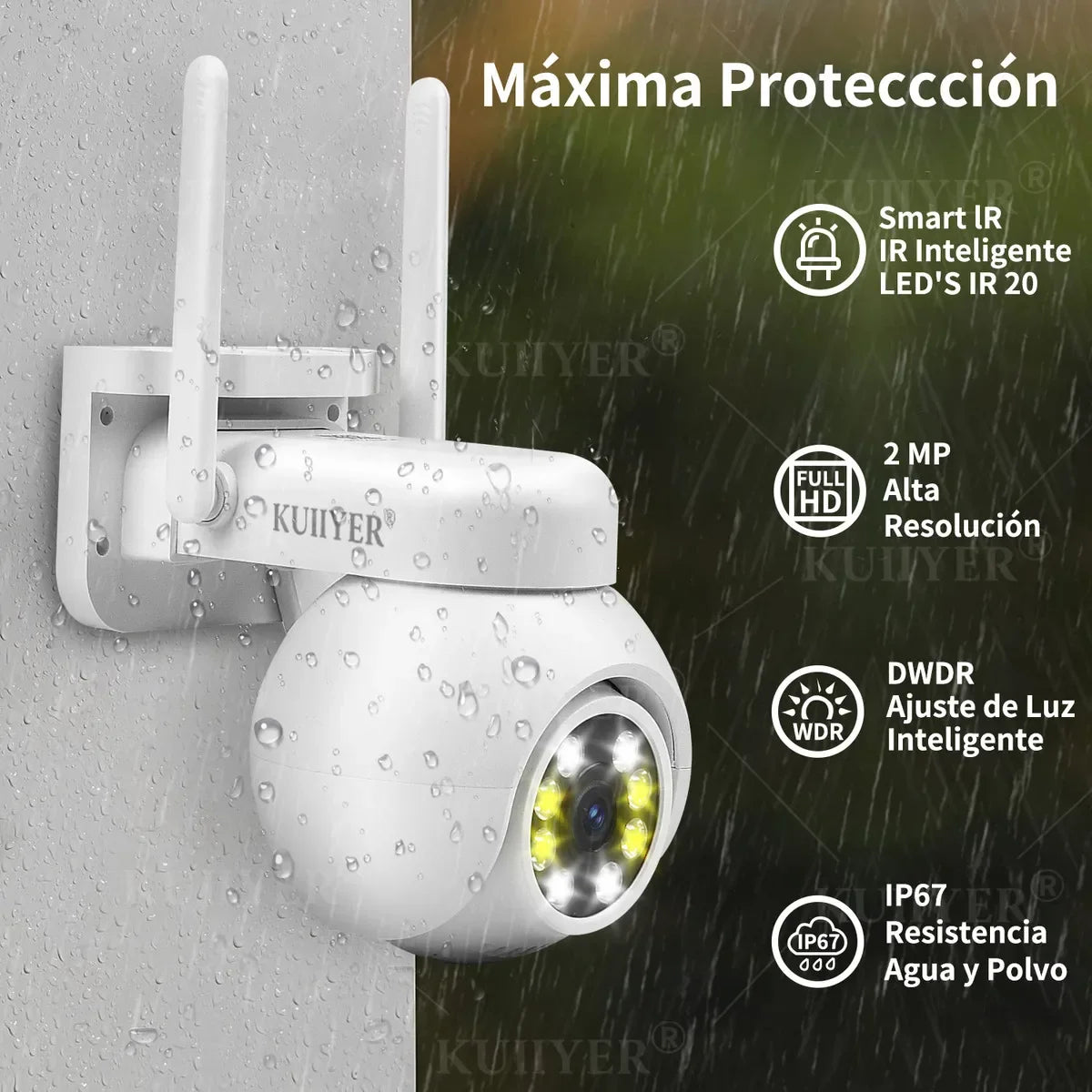 Kit NVR Wi-Fi 4 Cámaras 2 MP + Disco 500 GB | Visión Nocturna Color, Doble Luz, Alarma, Audio Bidireccional | Fácil instalación - Mijaíl Tienda