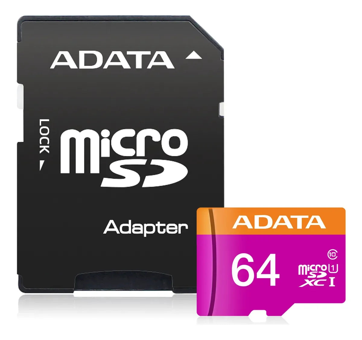 Micro SD 64 GB Clase 10 Adata Premier + Adaptador SD | 95 MB/s, Video 4K, 24/7, Compatible Cámaras y Celulares - Mijaíl Tienda