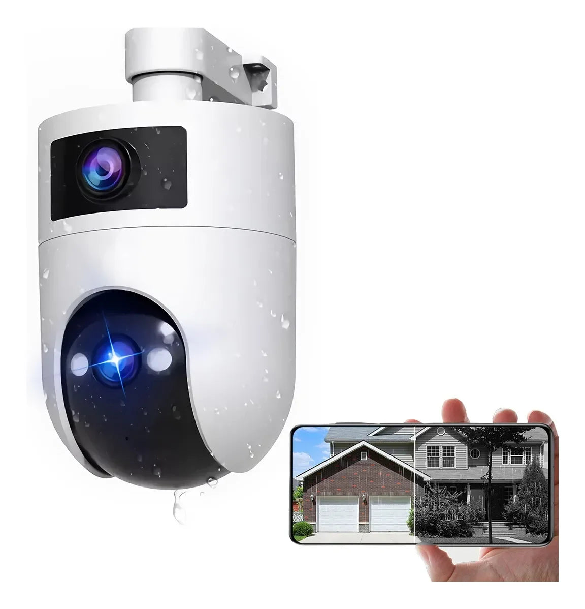 Cámara Exterior 2K Dual-Lens 360° | Wi-Fi 5 GHz/2.4 GHz | Color Night Vision | Instalación Fácil - Mijaíl Tienda