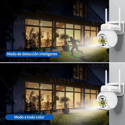 Kit NVR Wi-Fi 4 Cámaras 2 MP + Disco 500 GB | Visión Nocturna Color, Doble Luz, Alarma, Audio Bidireccional | Fácil instalación - Mijaíl Tienda