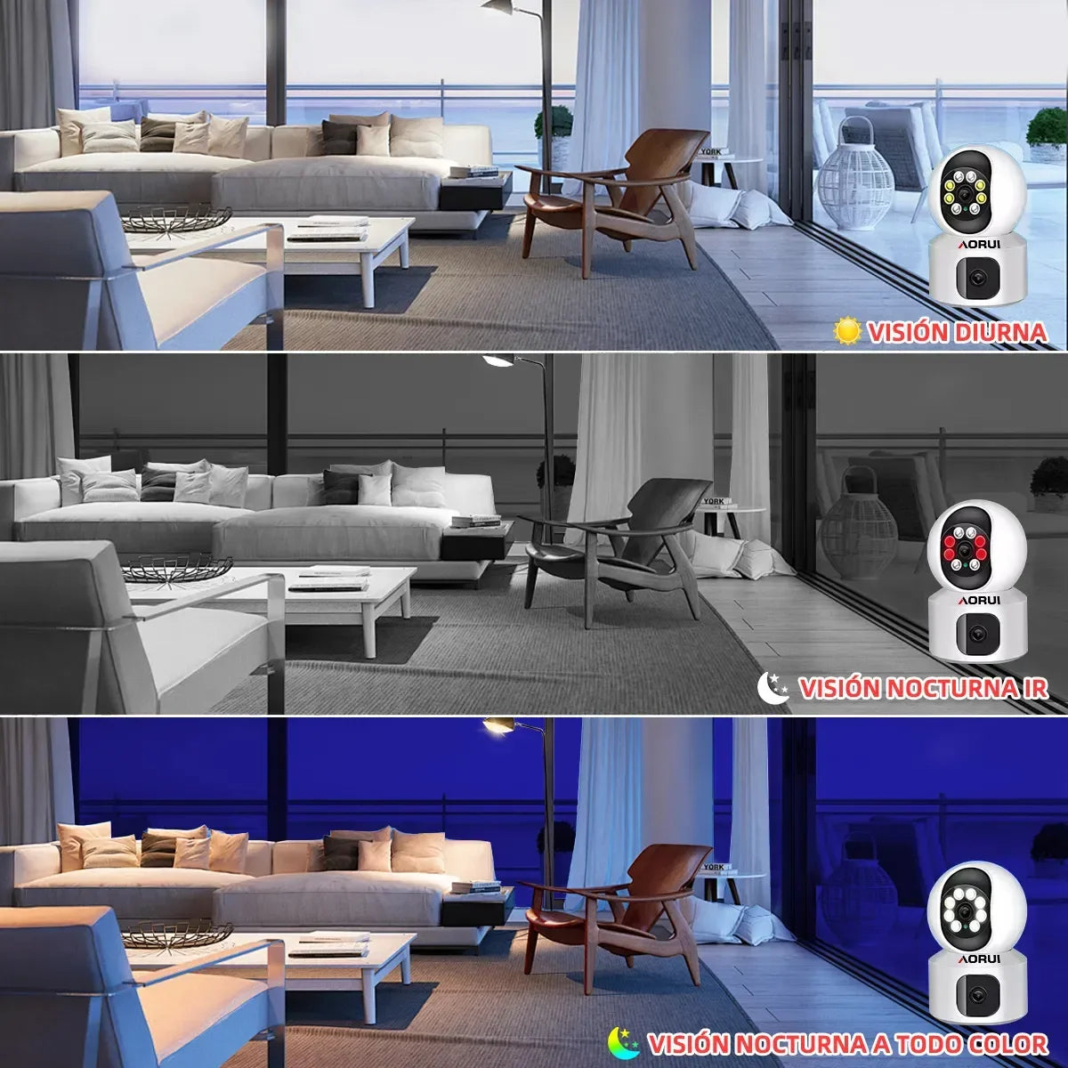 Cámara Interior IP 4 MP Doble Lente 180° – Wi-Fi, Visión Nocturna, Alarma - Mijaíl Tienda