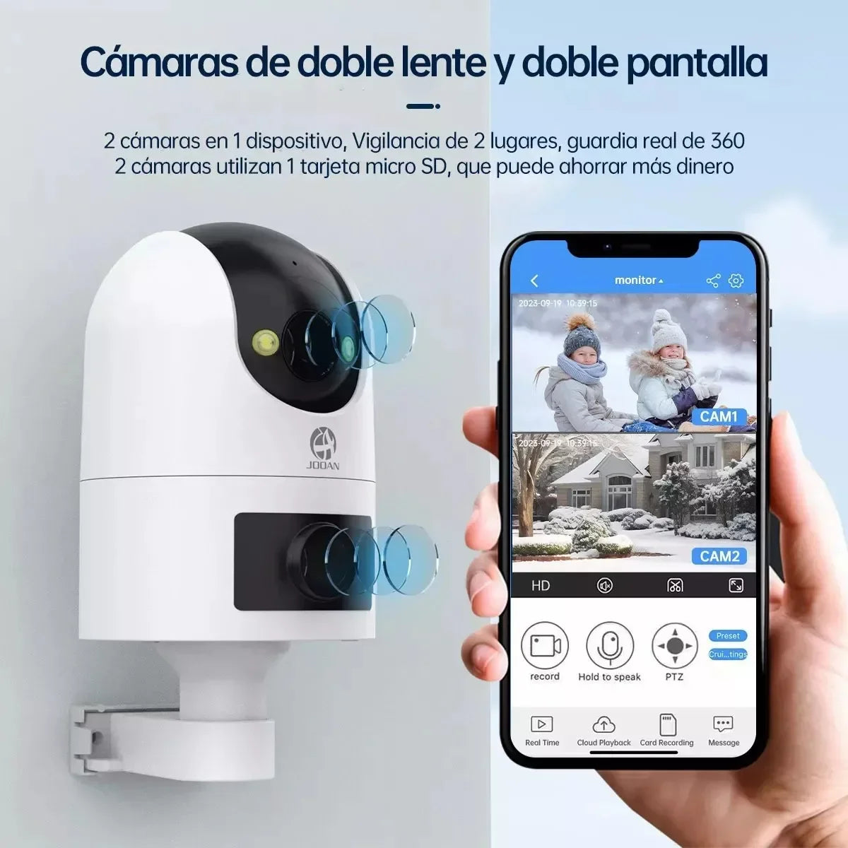 Cámara Exterior 2K Dual-Lens 360° | Wi-Fi 5 GHz/2.4 GHz | Color Night Vision | Instalación Fácil - Mijaíl Tienda