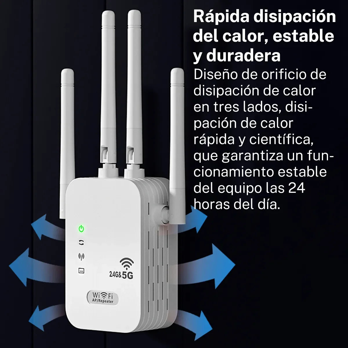 Repetidor Wi-Fi 1200 Mbps 5 GHz/2.4 GHz Dual Band | 4 Antenas, Hotspot, WPS, LAN, Hysmart | Extensor Cobertura Rápido - Mijaíl Tienda