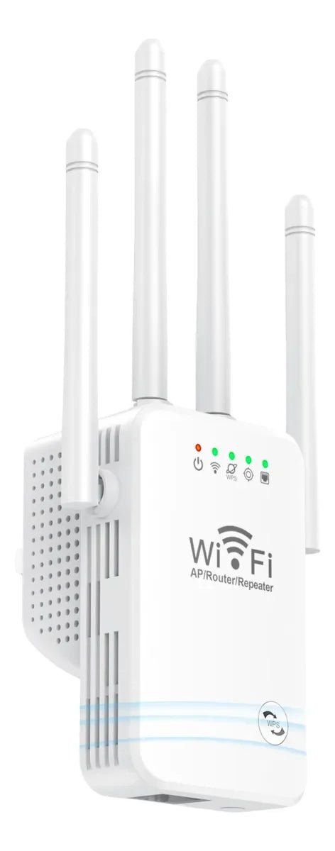 Repetidor Wi-Fi 300 Mbps 2.4 GHz | Extensor de Cobertura, WPS, LAN, 4 Antenas | Amplificador Señal Fácil, Compatible Todos los Modems - Mijaíl Tienda