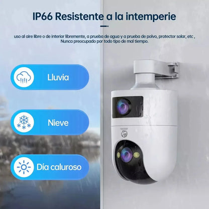 Cámara Exterior 2K Dual-Lens 360° | Wi-Fi 5 GHz/2.4 GHz | Color Night Vision | Instalación Fácil - Mijaíl Tienda