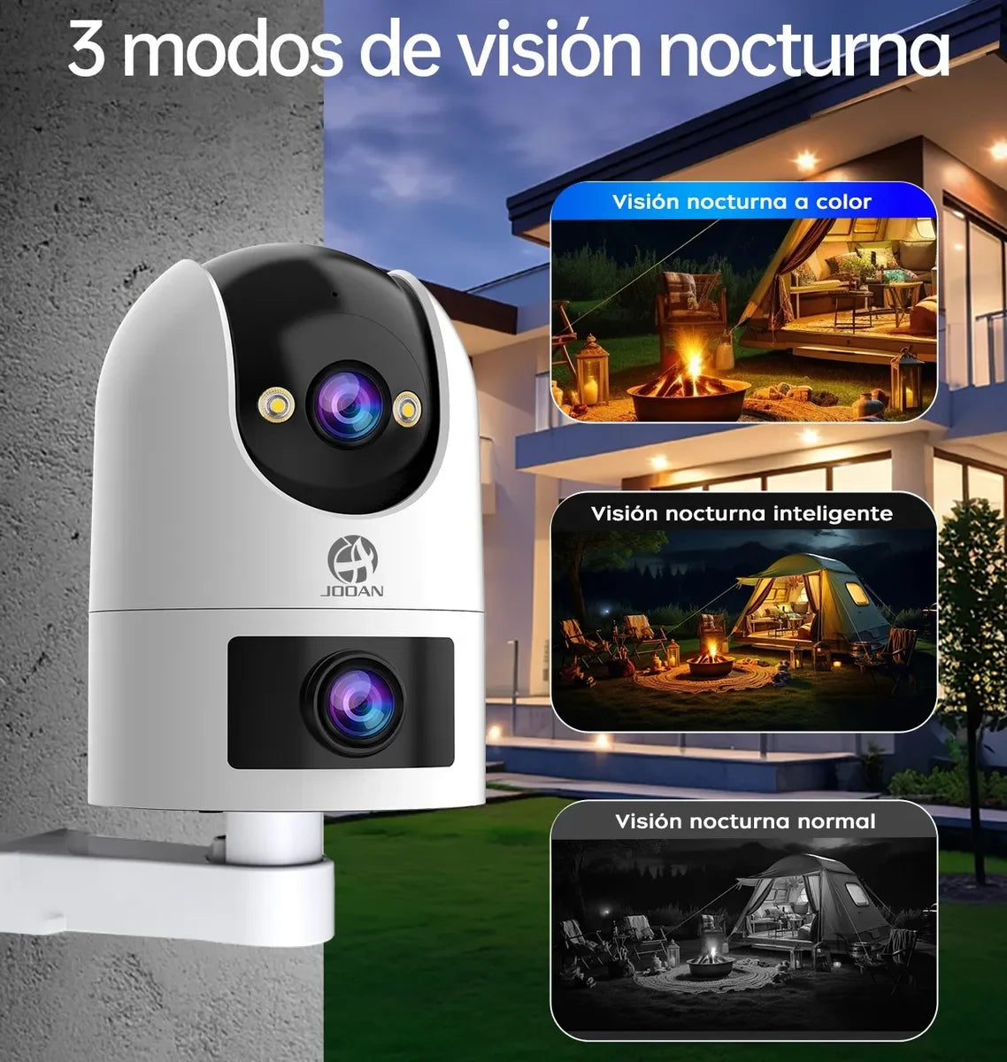 Cámara Exterior 2K Dual-Lens 360° | Wi-Fi 5 GHz/2.4 GHz | Color Night Vision | Instalación Fácil - Mijaíl Tienda