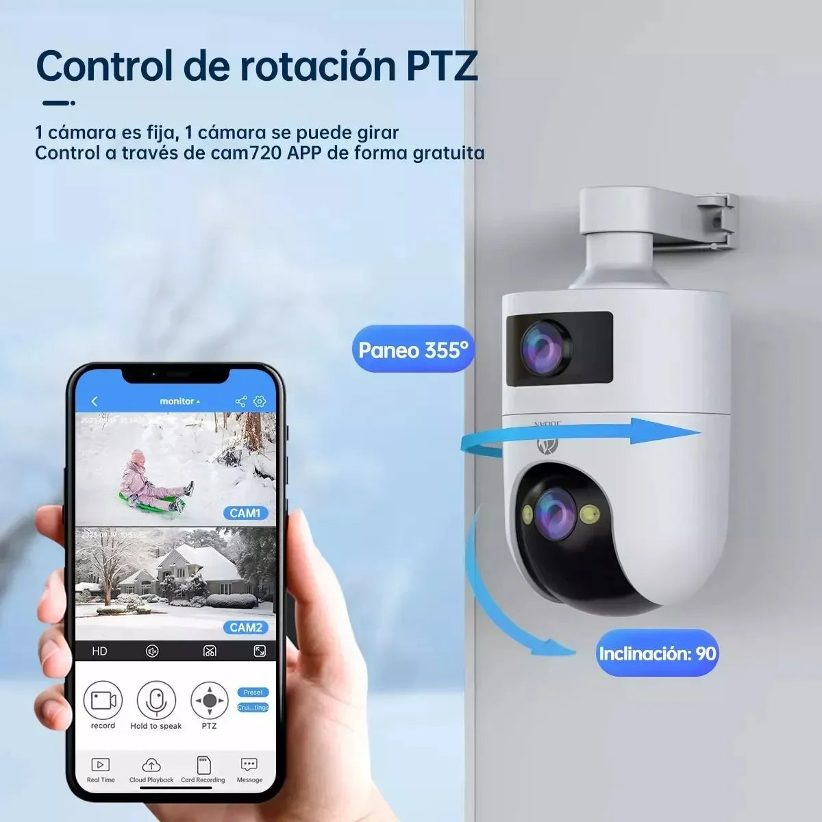 Cámara Exterior 2K Dual-Lens 360° | Wi-Fi 5 GHz/2.4 GHz | Color Night Vision | Instalación Fácil - Mijaíl Tienda