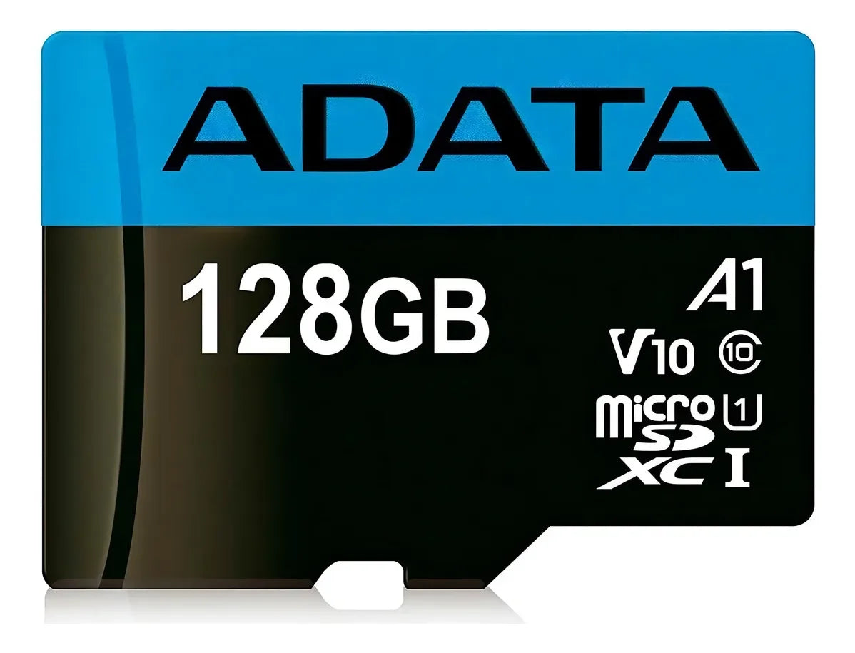 Micro SD 128 GB Adata Premier A1 V10 Clase 10 + Adaptador SD | Hasta 100 MB/s, Full HD, Resistente, Garantía - Mijaíl Tienda