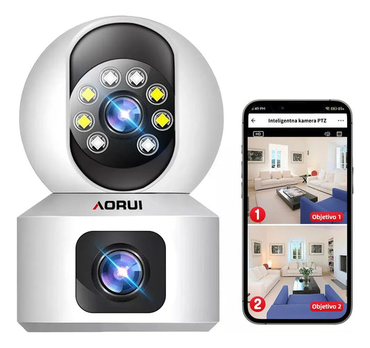 Cámara Interior IP 4 MP Doble Lente 180° – Wi-Fi, Visión Nocturna, Alarma - Mijaíl Tienda