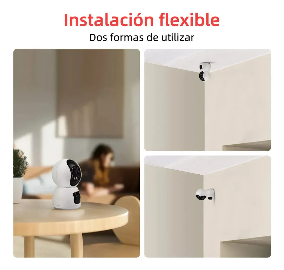Cámara Interior IP 4 MP Doble Lente 180° – Wi-Fi, Visión Nocturna, Alarma - Mijaíl Tienda