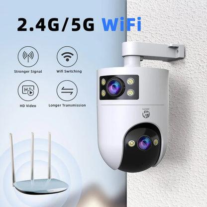 Cámara Exterior 2K Dual-Lens 360° | Wi-Fi 5 GHz/2.4 GHz | Color Night Vision | Instalación Fácil - Mijaíl Tienda